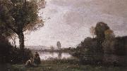 camille corot Seine Landscape near Chatou USA oil painting artist